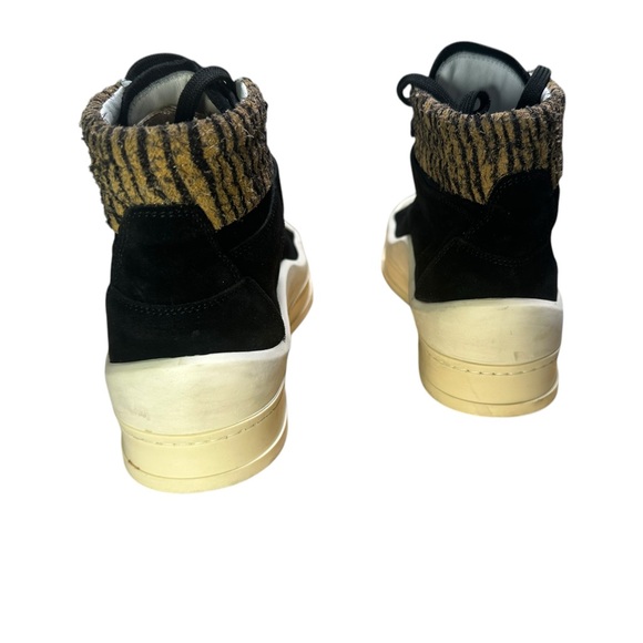 P448 Black Animal Print High Top Sneakers Size 37/ 7 - Picture 3 of 5